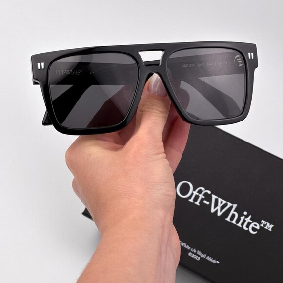 Off-White SPRINGFIELD Men Sunglasses Black Square Grey  Model OERI133 1007 - Picture 1 of 13